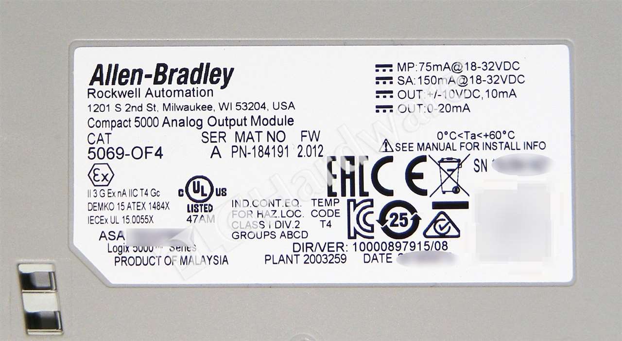 PLC Hardware - Allen Bradley 5069-OF4 Series A, Surplus PLCH Pre-owned