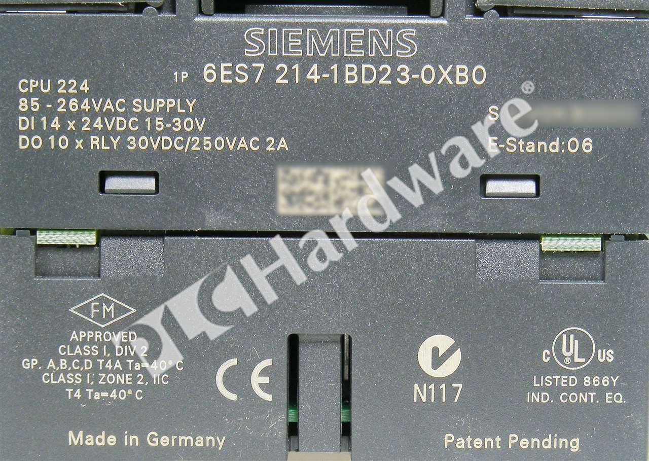 PLC Hardware - Siemens 6ES7214-1BD23-0XB0, Surplus Open Pre-owned