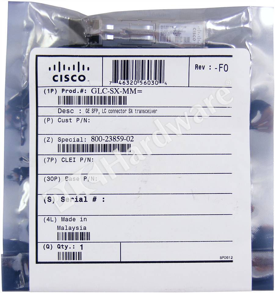 PLC Hardware - Cisco GLC-SX-MM=, New Factory Sealed