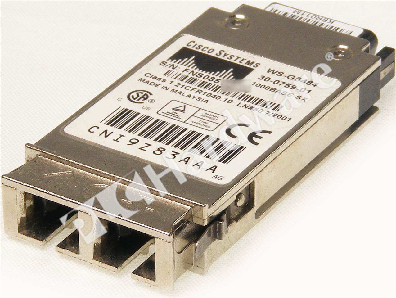 PLC Hardware: Cisco WS-G5484 1000BASE-SX Short Wavelength GBIC, Multimode  only