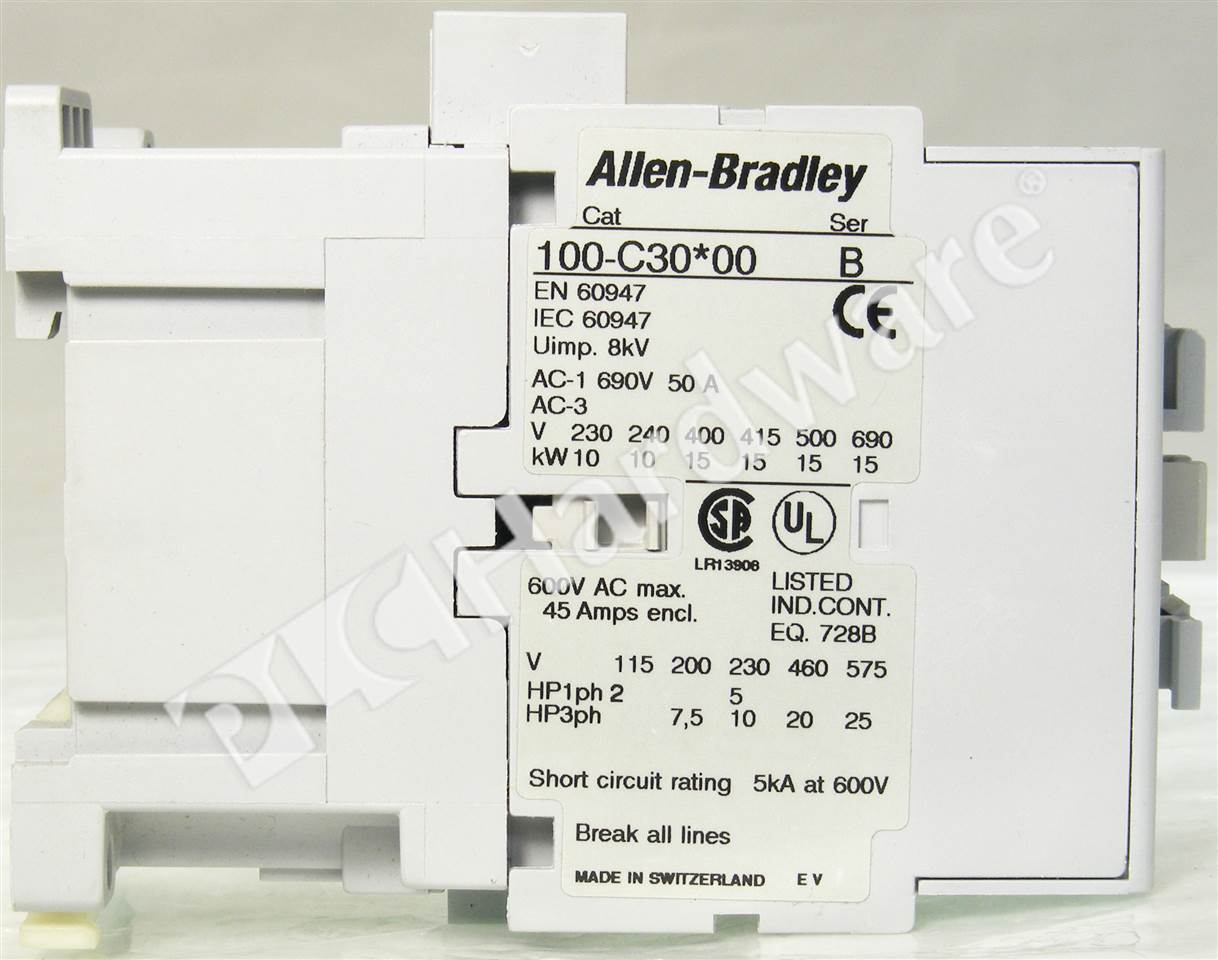 Allen Bradley 100-C30D10 Contactor IEC 30A 110V50Hz 120V60Hz Aux