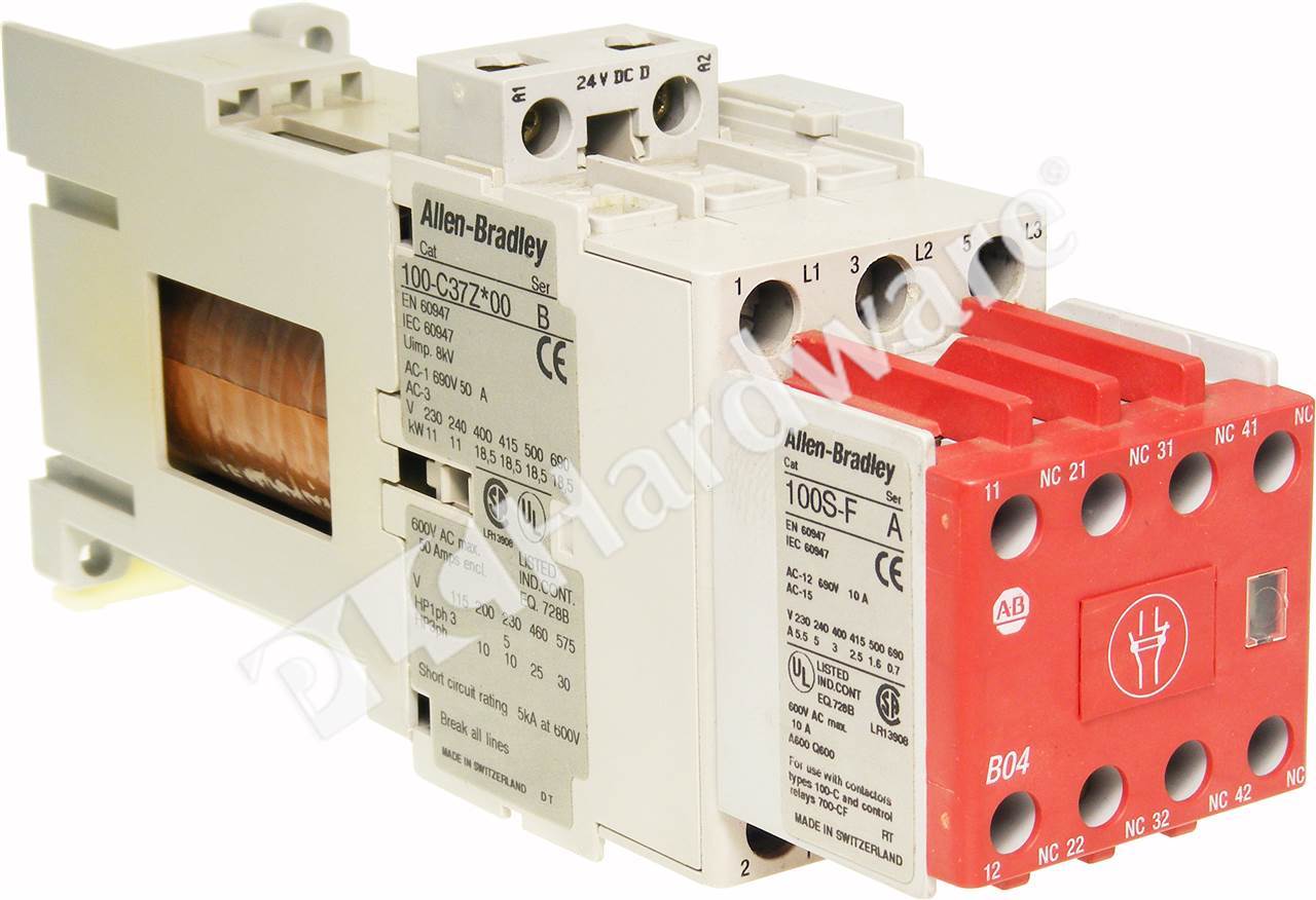 PLC Hardware: Allen-Bradley 100S-C37DJ14C MCS 100S-C Safety Contactor 37A