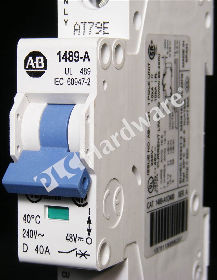 PLC Hardware: Allen-Bradley 1489-A1D400 Circuit Breaker, 1 Pole, 40A