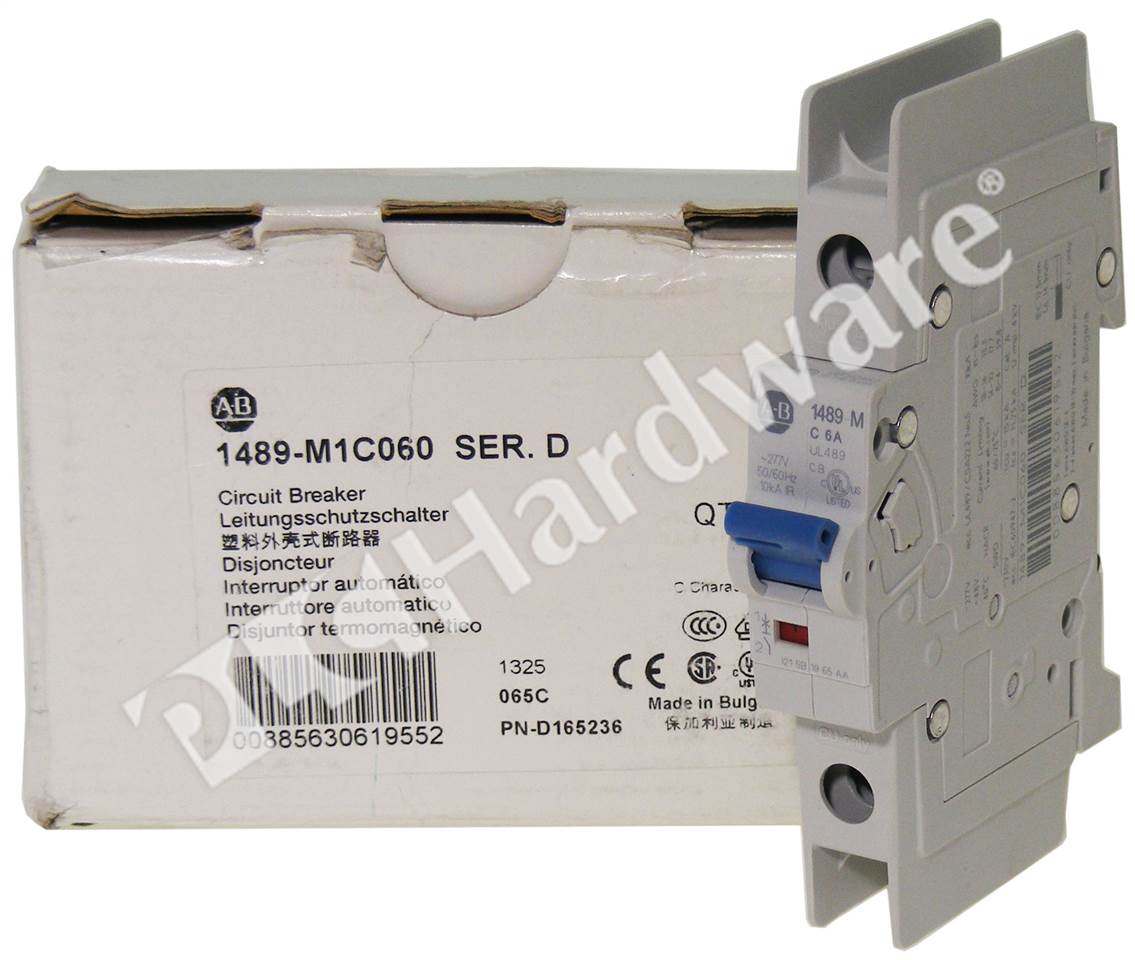 PLC Hardware: Allen-Bradley 1489-M1C060 Miniature Circuit Breaker, 1-P, 6A