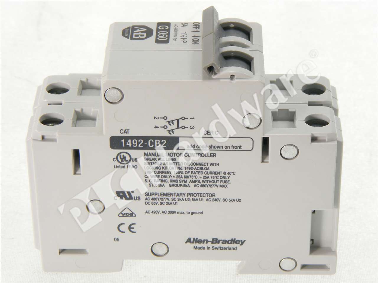 PLC Hardware: Allen-Bradley 1492-CB2G050 Protector/Manual Motor