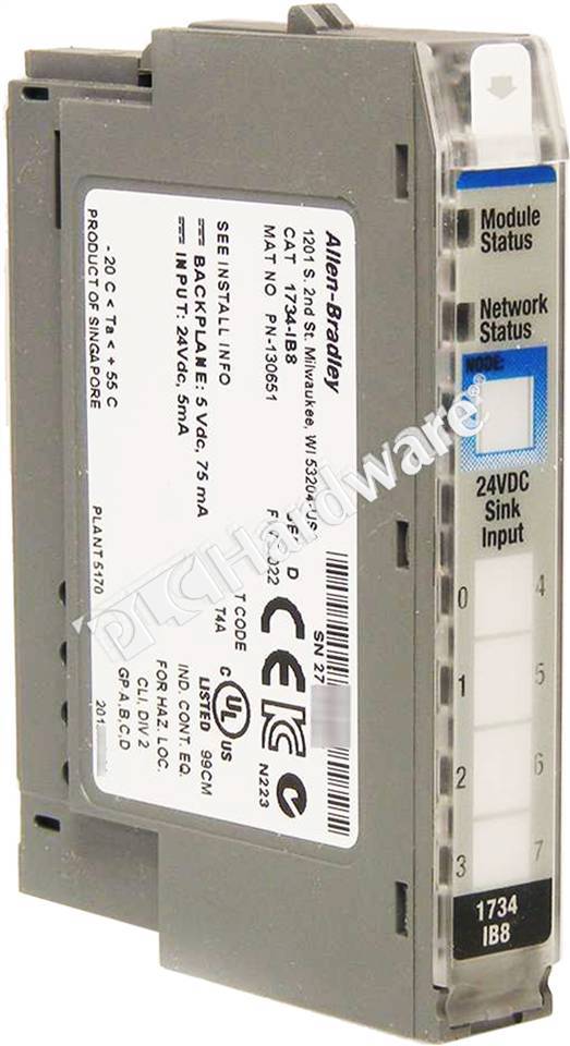 PLC Hardware: Allen-Bradley 1734-IB8 Digital Input Module 24V 8-Ch Sink