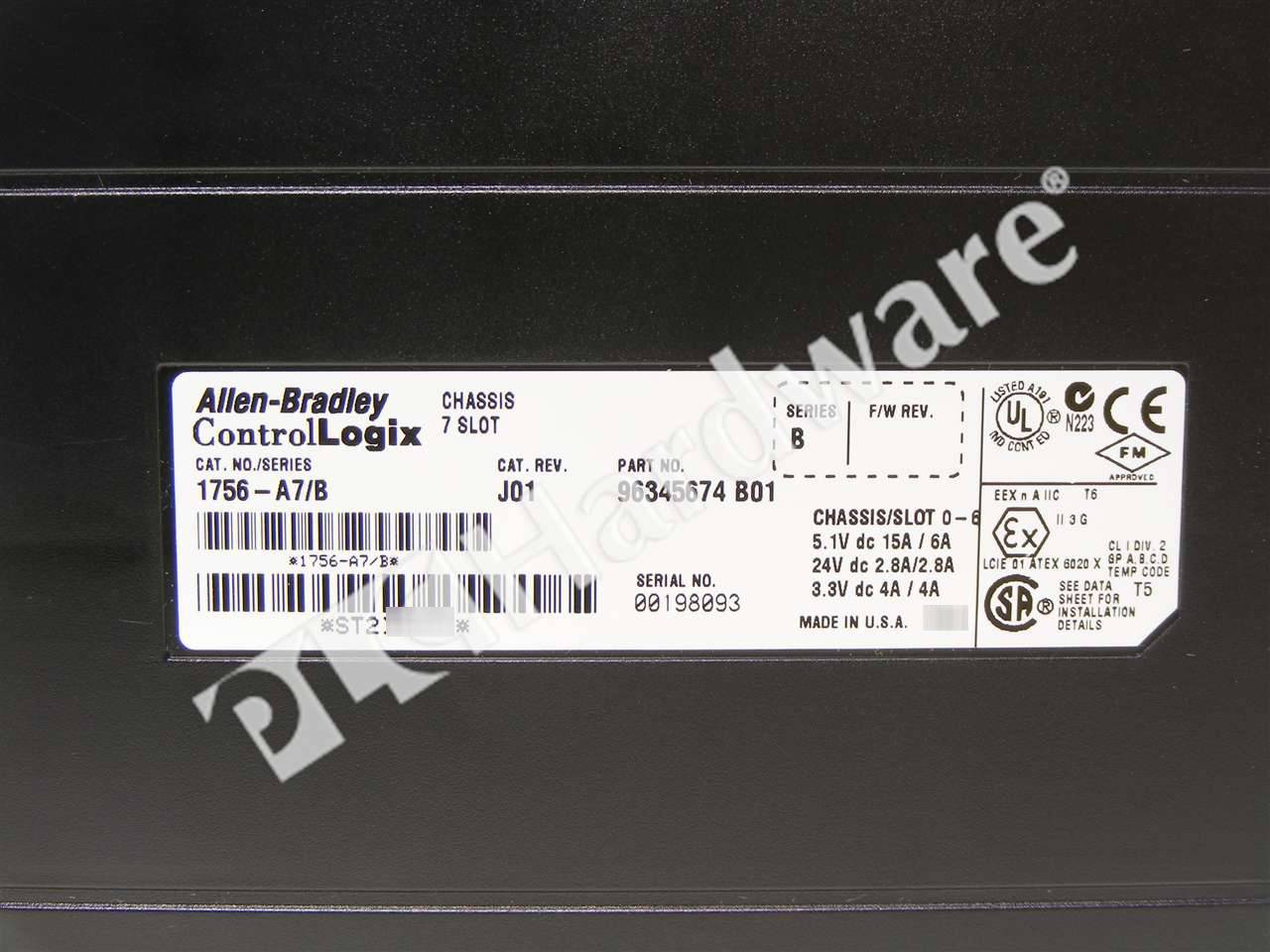 PLC Hardware: Allen-Bradley 1756-A7 7 Slot ControlLogix Chassis