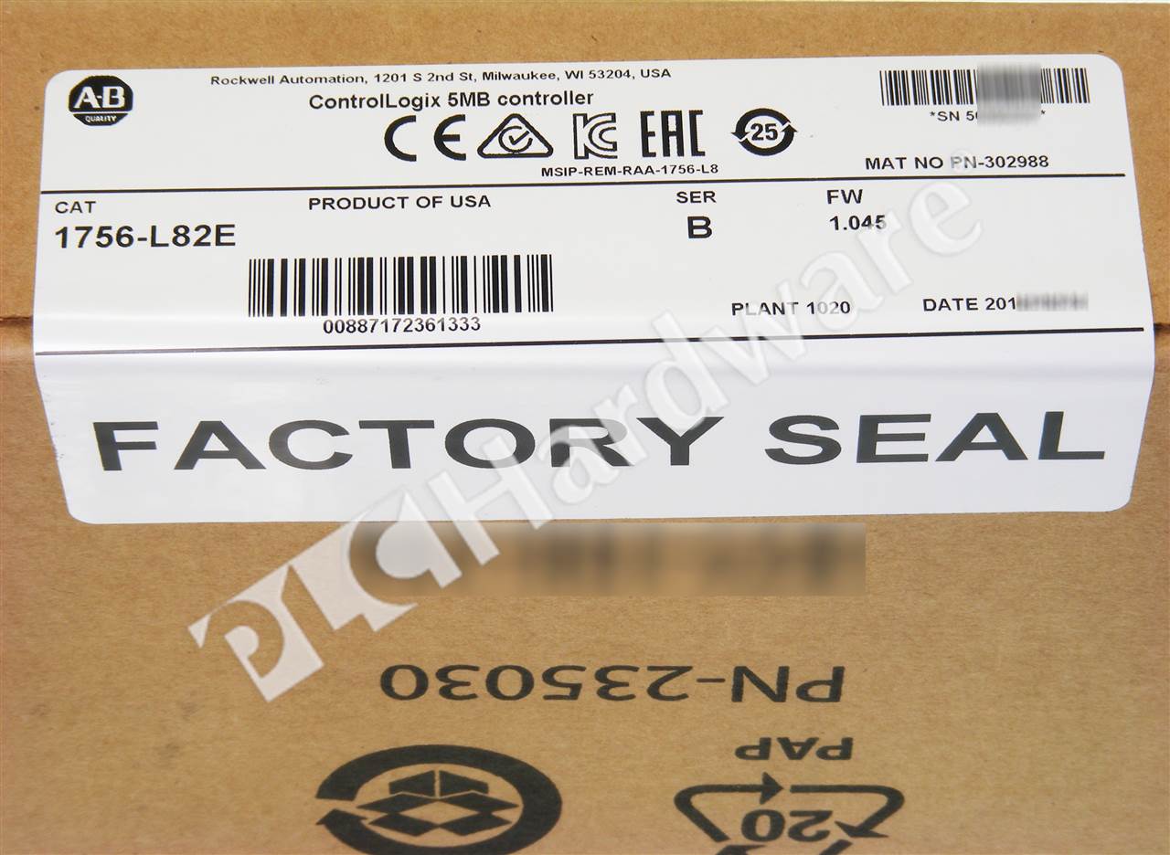 PLC Hardware - Allen Bradley 1756-L82E Series B, Surplus Sealed Pre-owned