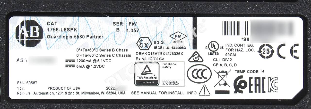 PLC Hardware - Allen Bradley 1756-L8SPK Series B, Used PLCH Packaging