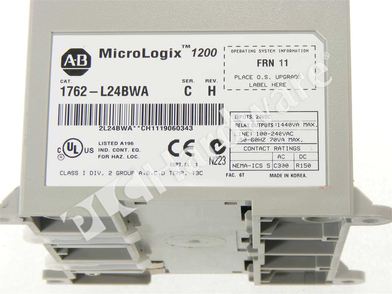 PLC Hardware: Allen-Bradley 1762-L24BWA MicroLogix 1200 Controller