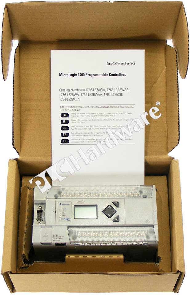 PLC Hardware: Allen-Bradley 1766-L32BXBA MicroLogix 1400 PLC, 24V