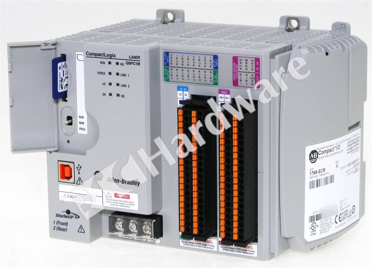 PLC Hardware: Allen-Bradley 1769-L24ER-QBFC1B CompactLogix 5370 L2, 0.75MB