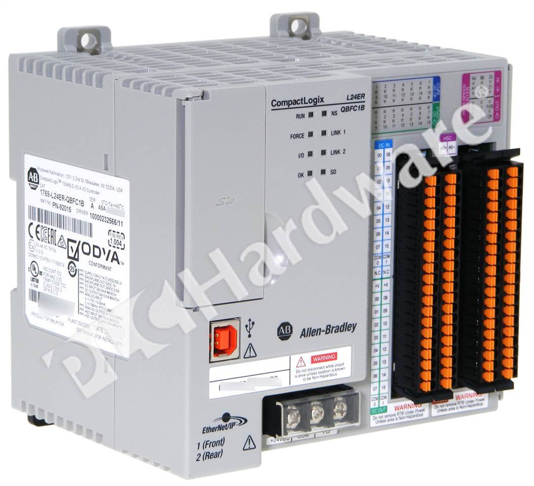 PLC Hardware: Allen-Bradley 1769-L24ER-QBFC1B CompactLogix 5370 L2, 0.75MB