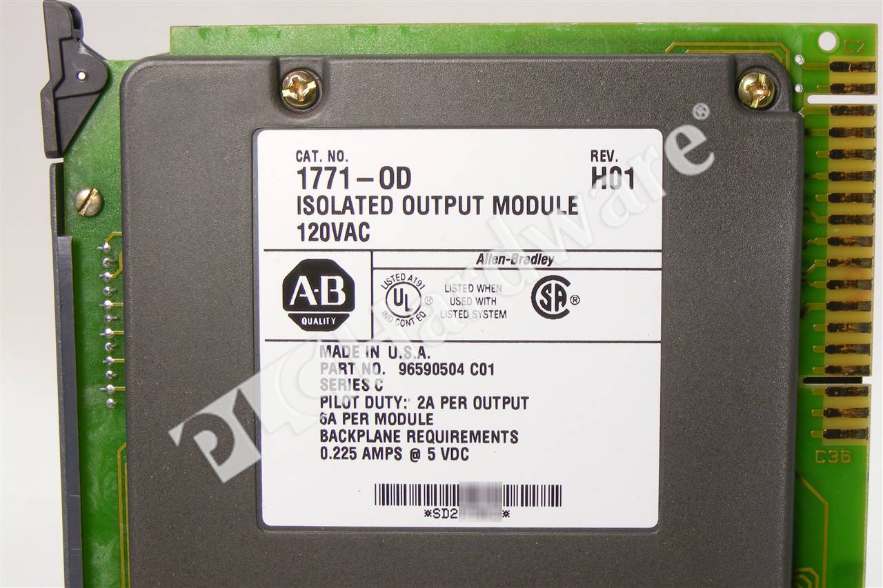 PLC Hardware: Allen-Bradley 1771-OD PLC-5 120V AC Isolated Output