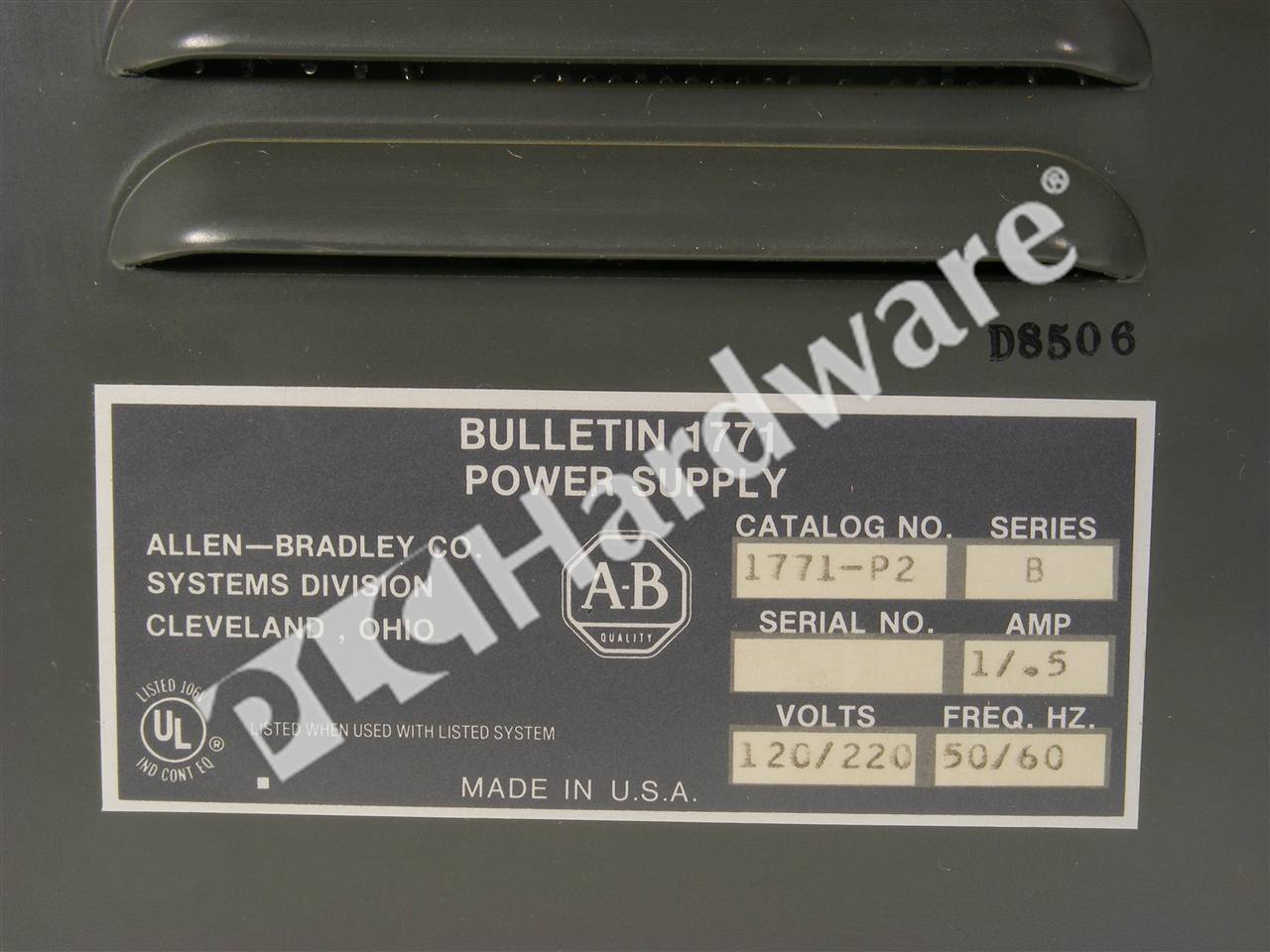 PLC Hardware - Allen Bradley 1771-P2 Series B, Used PLCH Packaging