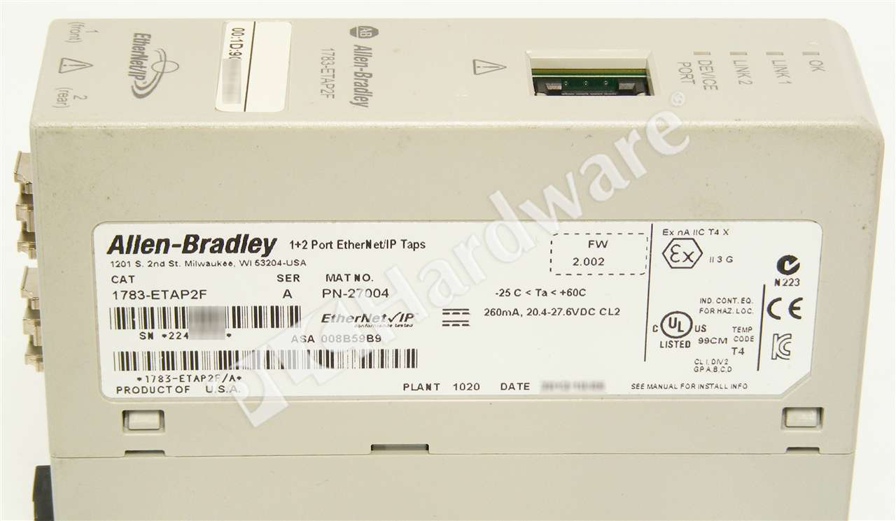 Allen Bradley 1783-ETAP2F /A MFG 2014 EtherNet/IP Tap 100Base-FX LC ...