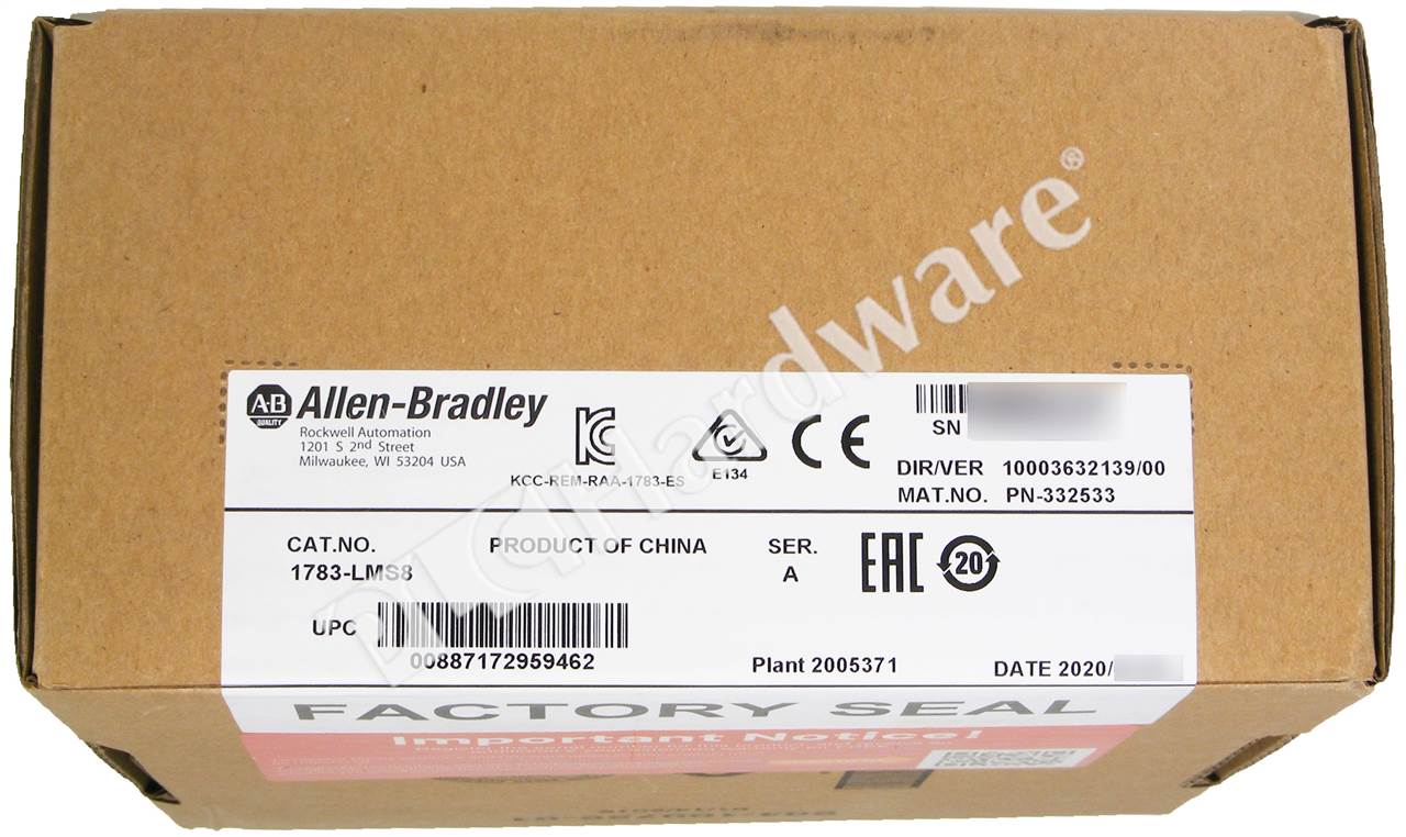 PLC Hardware: Allen-Bradley 1783-LMS8 Stratix 2500 Ethernet Switch, 8 Ports