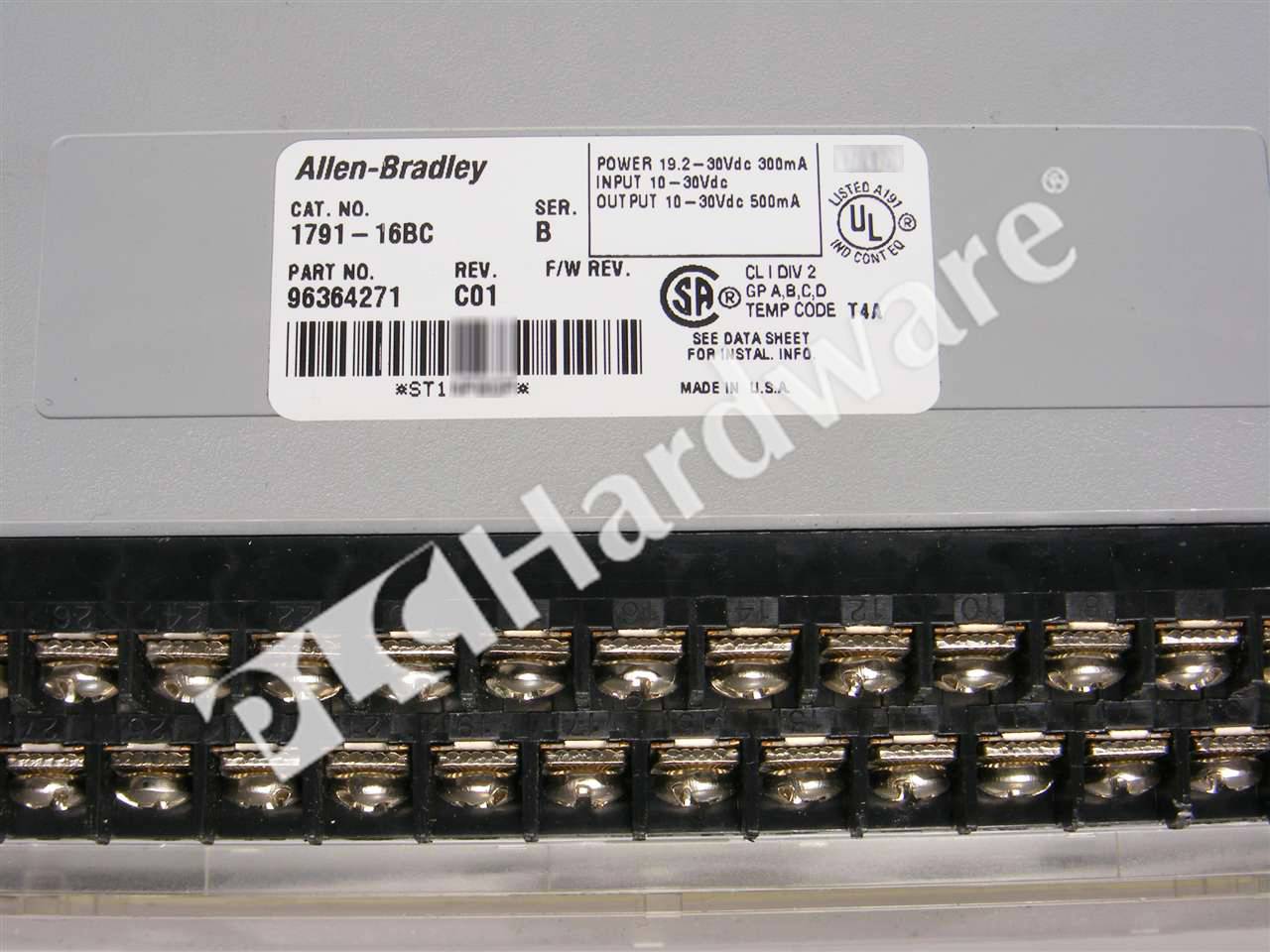 PLC Hardware: Allen-Bradley 1791-16BC Block I/O Module 24VDC 32 Points