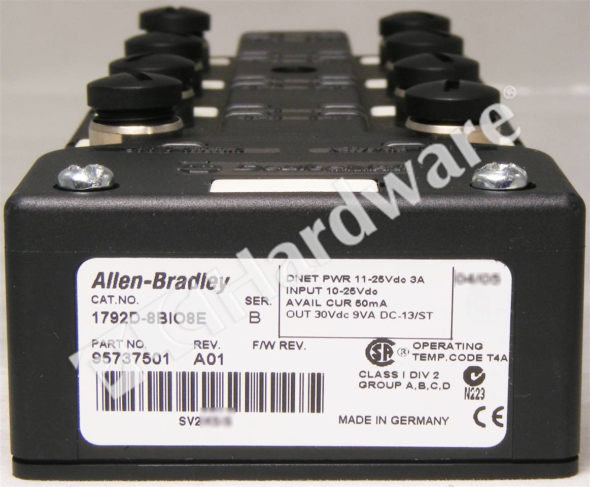 PLC Hardware - Allen Bradley 1792D-8BIO8E Series B, Surplus Open Pre-owned