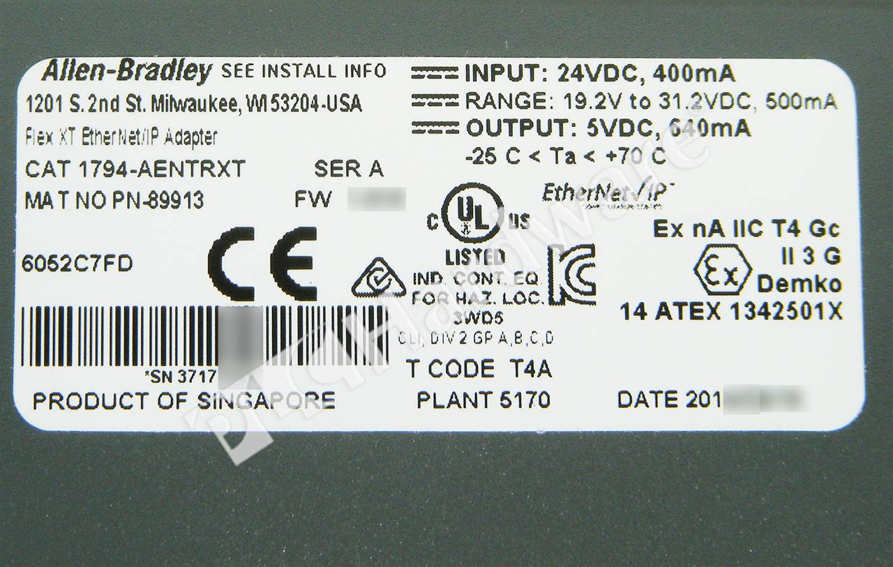 Plc Hardware Allen Bradley Aentrxt Flex Xt I O Ethernet Ip Adapter