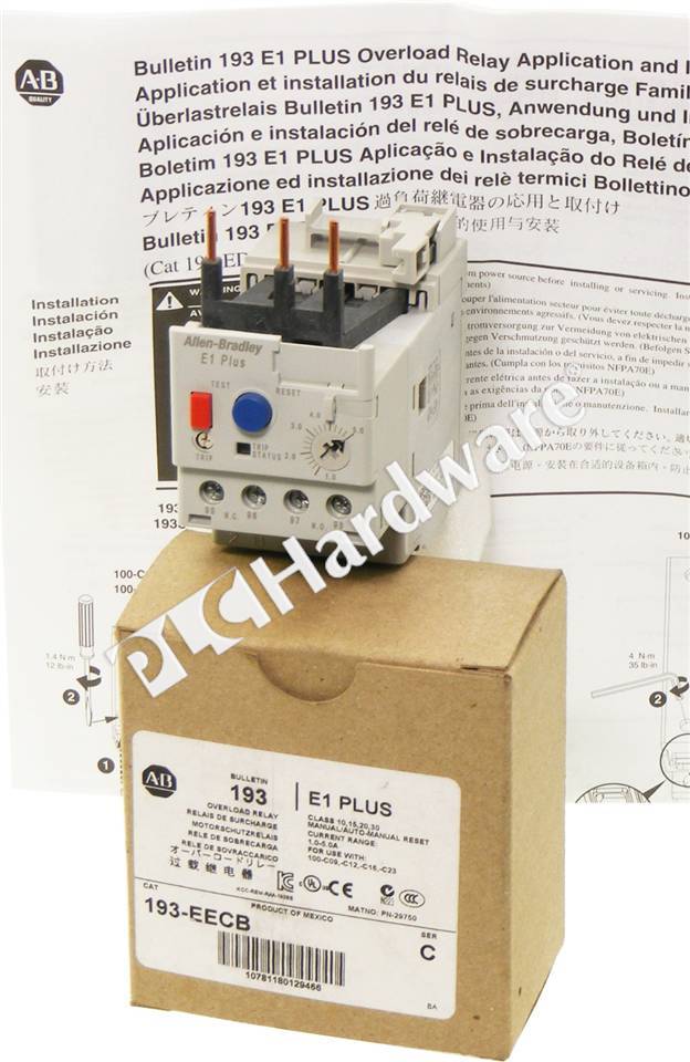 Allen Bradley 100-C30*00 Ser C 600VAC Contactor W/193-EECB 1.0-5.0