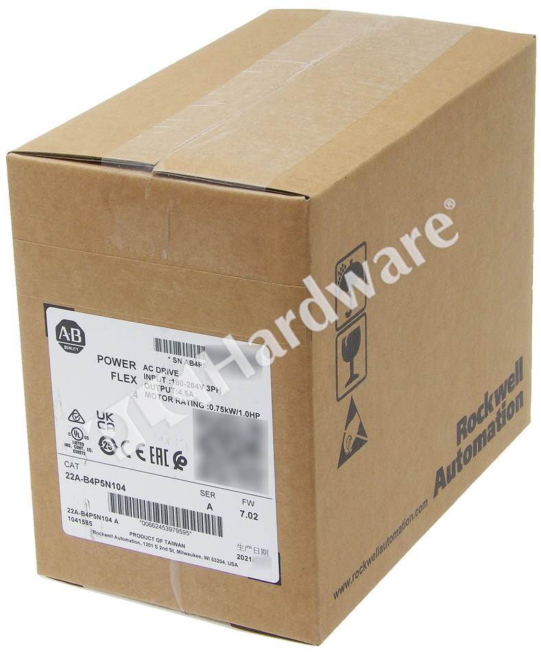 PLC Hardware: Allen-Bradley 22A-B4P5N104 PowerFlex 4 AC Drive 240V