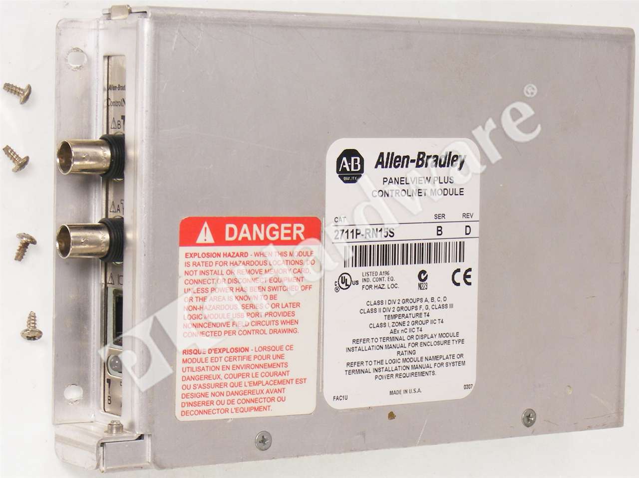 PLC Hardware: Allen-Bradley 2711P-RN15S ControlNet Communication