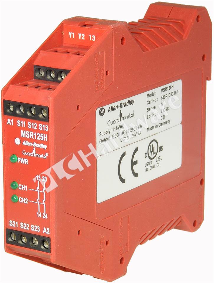 PLC Hardware: Allen-Bradley 440R-D23164 Monitoring Safety Relay MSR125H