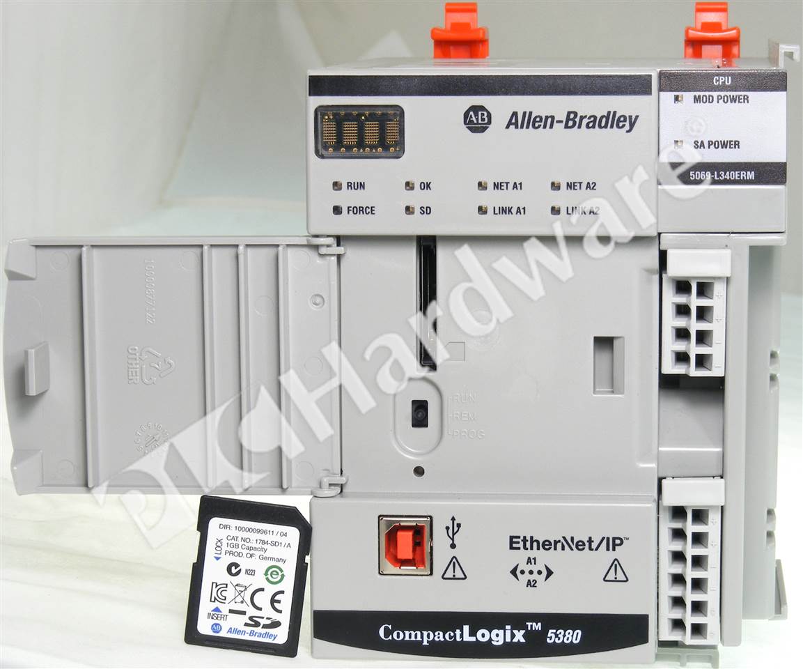 PLC Hardware: Allen-Bradley 5069-L340ERM CompactLogix 5380 Controller, 4 MB