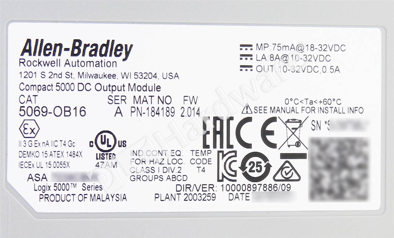 PLC Hardware - Allen Bradley 5069-OB16 Series A, Used PLCH Packaging