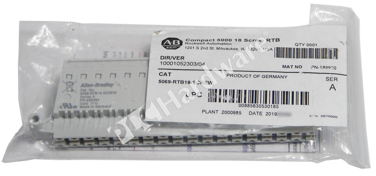 PLC Hardware: Allen-Bradley 5069-RTB18-SCREW Compact I/O Terminal RTB