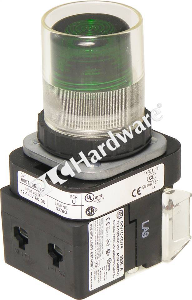 PLC Hardware: Allen-Bradley 800T-QBH2G Push Button, 30.5mm, Illum., Green