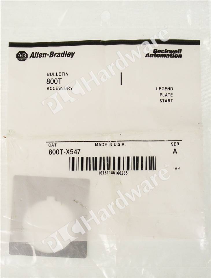 PLC Hardware - Allen Bradley 800T-X547 Series A, Surplus Sealed Pre-owned