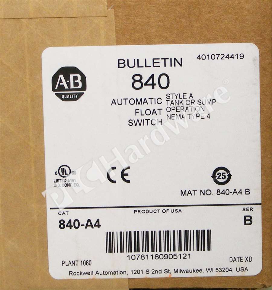 New Sealed Allen Bradley 840-A4 /B 840 Automatic Float Industrial ...