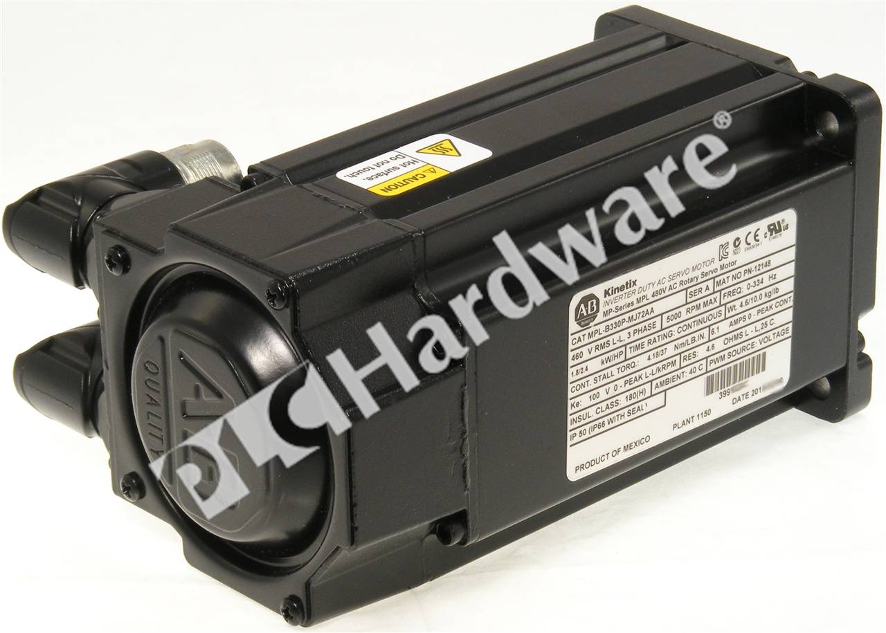 PLC Hardware: Allen-Bradley MPL-B330P-MJ72AA Servo Motor, 460V, 5000RPM