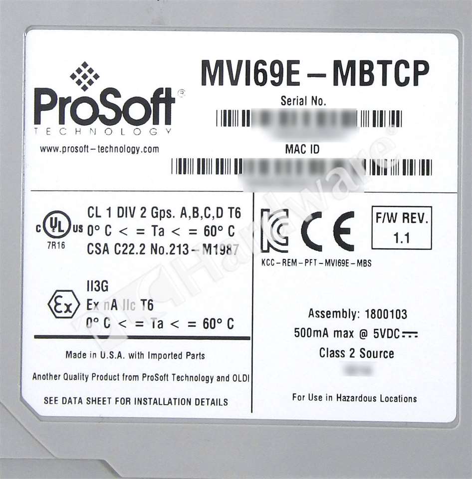 New Prosoft Technology Mvi E Mbtcp Modbus Tcp Ip Enhanced