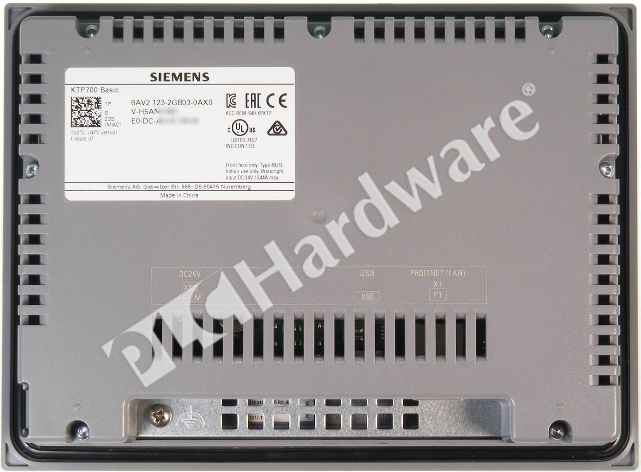 PLC Hardware: Siemens 6AV2 123-2GB03-0AX0 SIMATIC KTP700 Basic