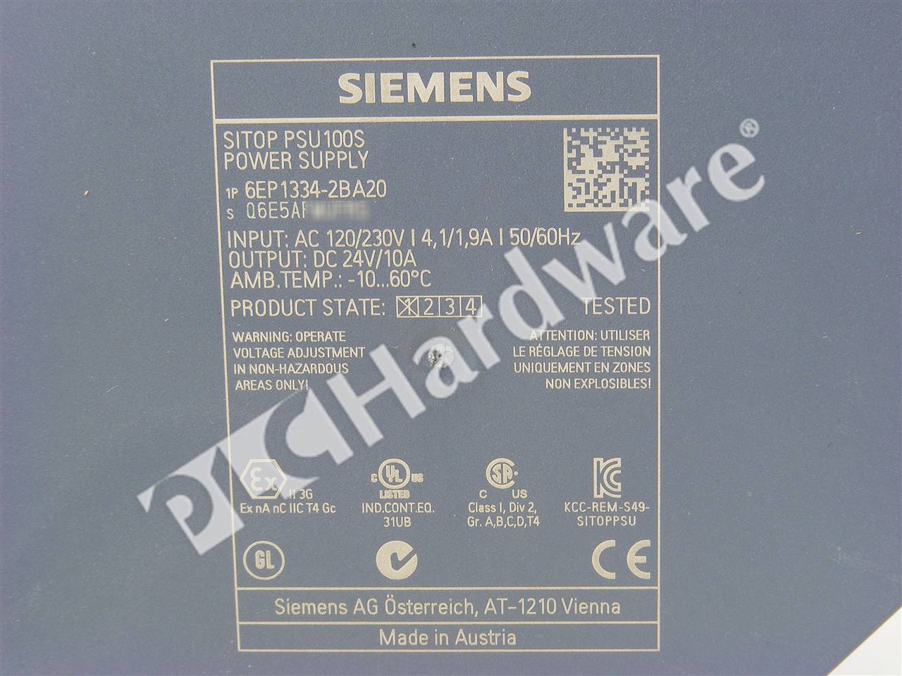 PLC Hardware - Siemens 6EP1334-2BA20, Used PLCH Packaging