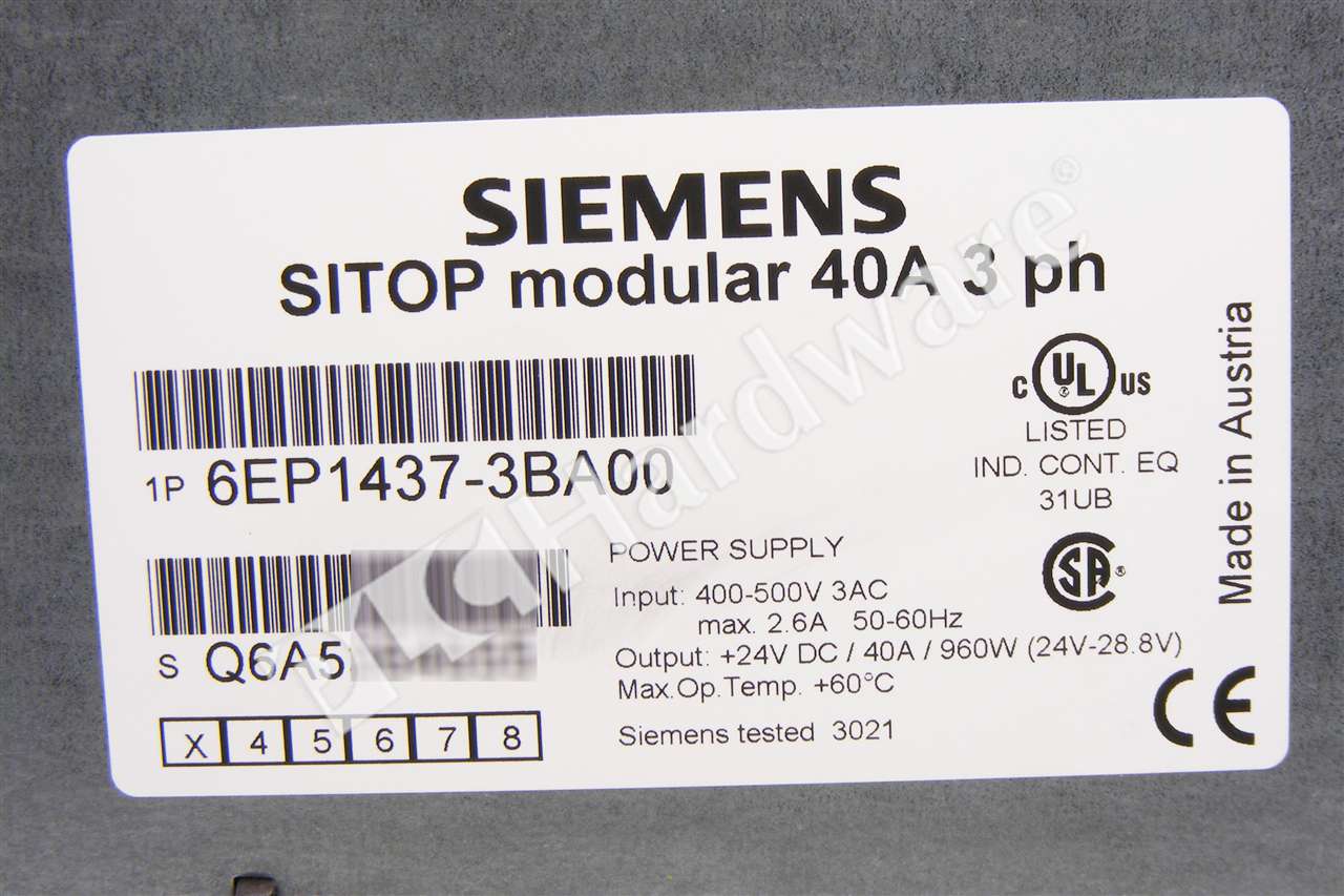 PLC Hardware - Siemens 6EP1437-3BA00, Used PLCH Packaging