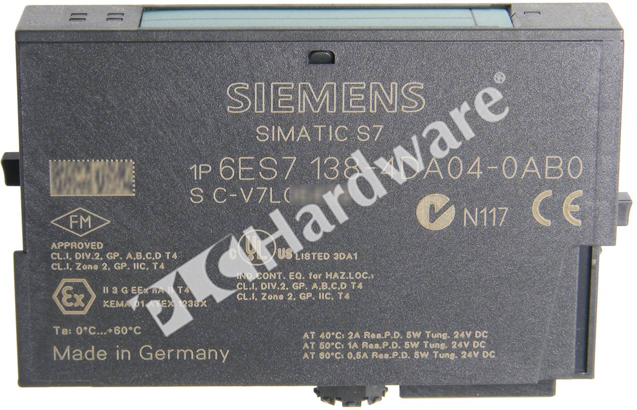 PLC Hardware: Siemens 6ES7138-4DA04-0AB0 SIMATIC S7 ET 200S