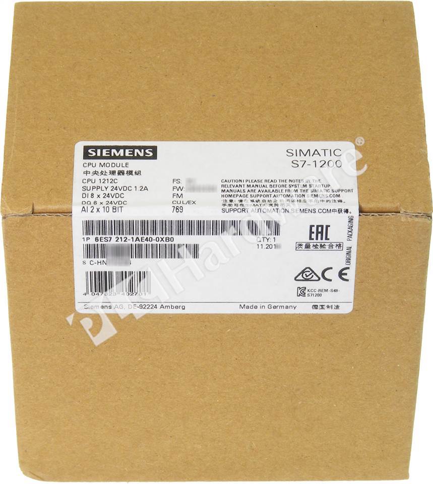 PLC Hardware - Siemens 6ES7212-1AE40-0XB0, New Surplus Sealed