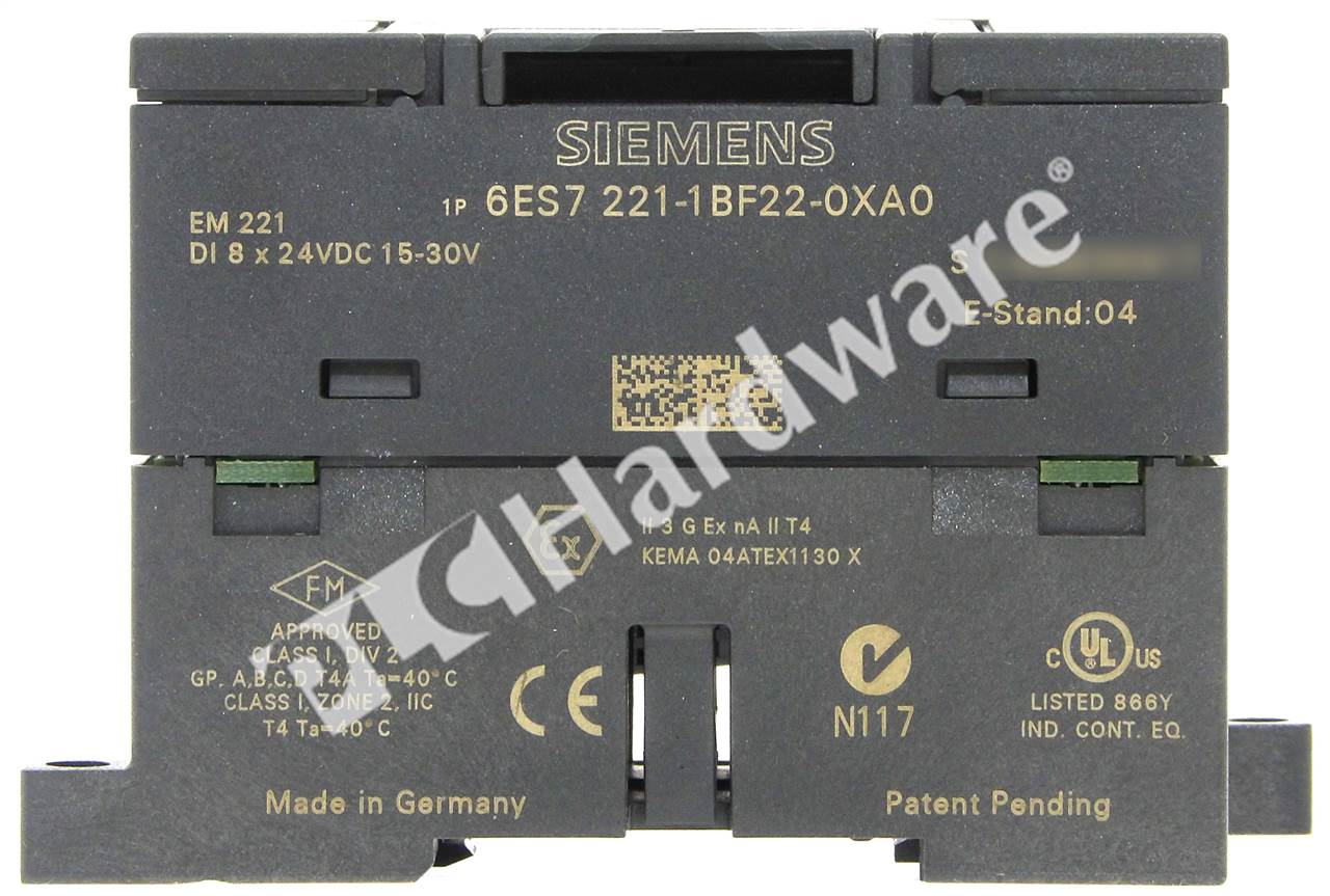 PLC Hardware: Siemens 6ES7221-1BF22-0XA0 SIMATIC S7-200 EM 221, 8