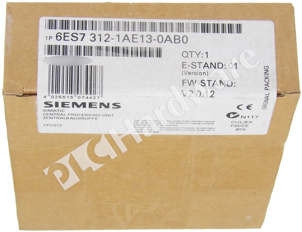 PLC Hardware: Siemens 6ES7312-1AE13-0AB0 SIMATIC S7-300 CPU 312