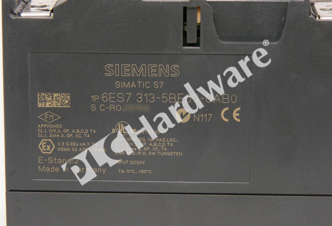 PLC Hardware: Siemens 6ES7313-5BE00-0AB0 SIMATIC S7-300 CPU 313C, MPI, 32KB