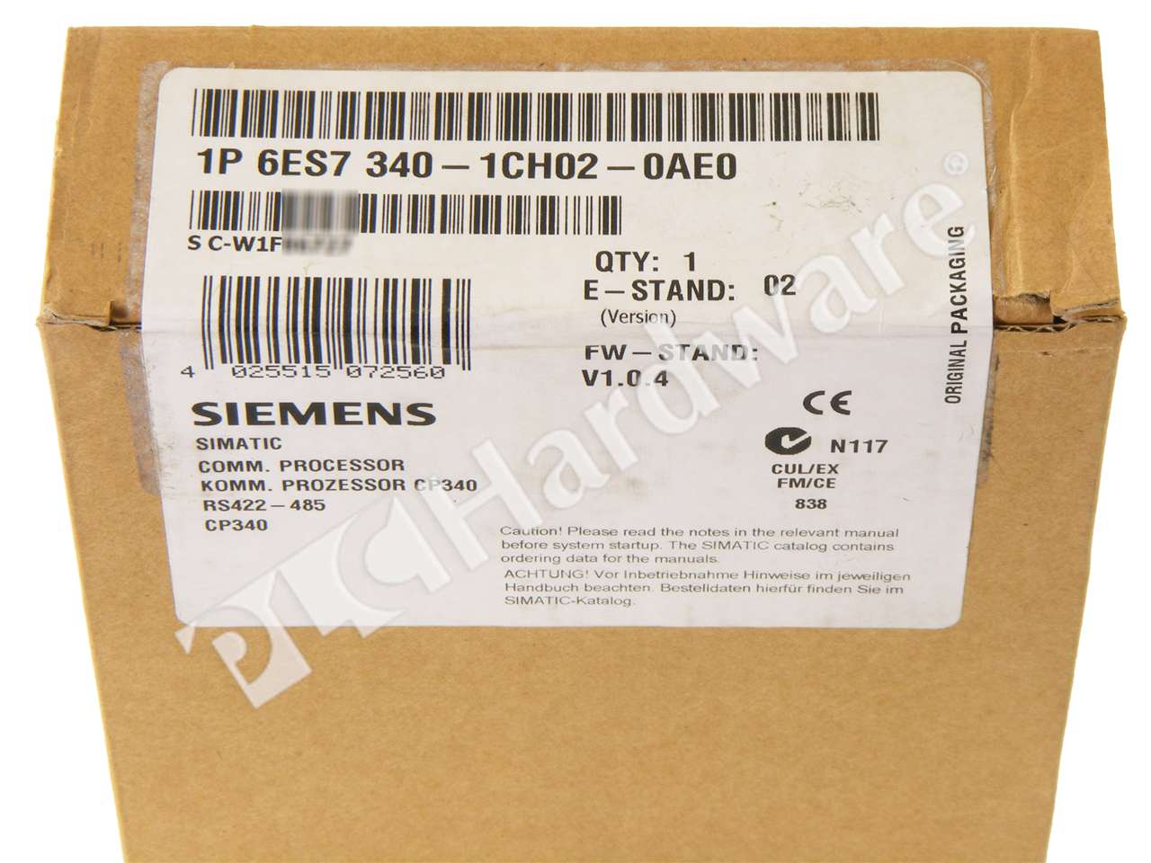 PLC Hardware: Siemens 6ES7340-1CH02-0AE0 SIMATIC S7-300 CP 340