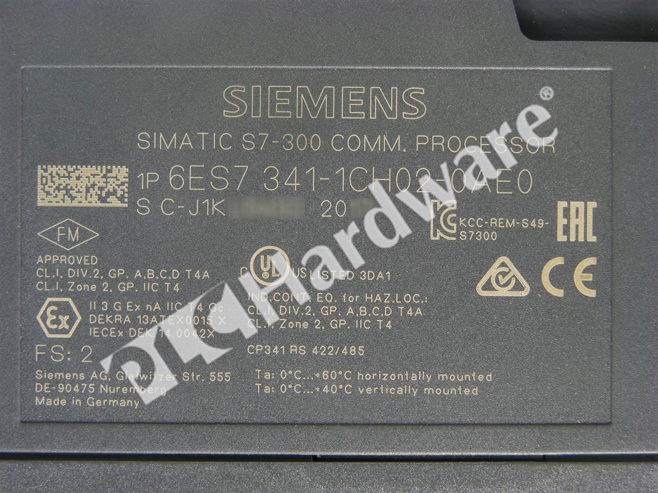 PLC Hardware: Siemens 6ES7341-1CH02-0AE0 SIMATIC S7-300 CP 341