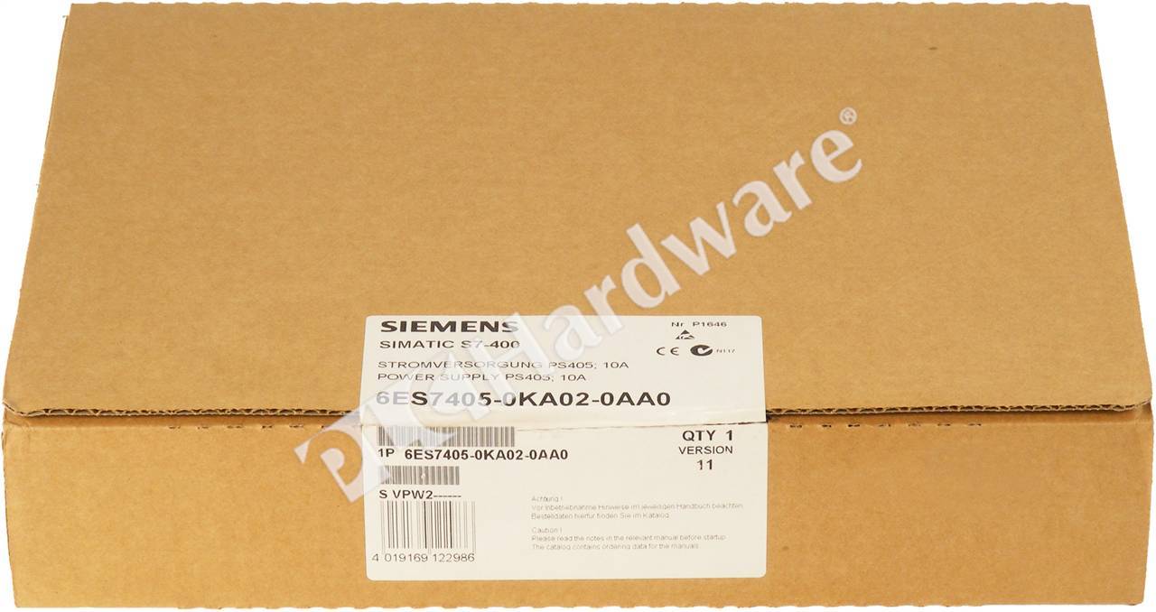 PLC Hardware: Siemens 6ES7405-0KA02-0AA0 SIMATIC S7-400 PS 405