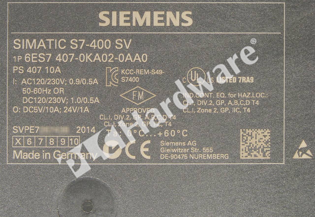 PLC Hardware - Siemens 6ES7407-0KA02-0AA0