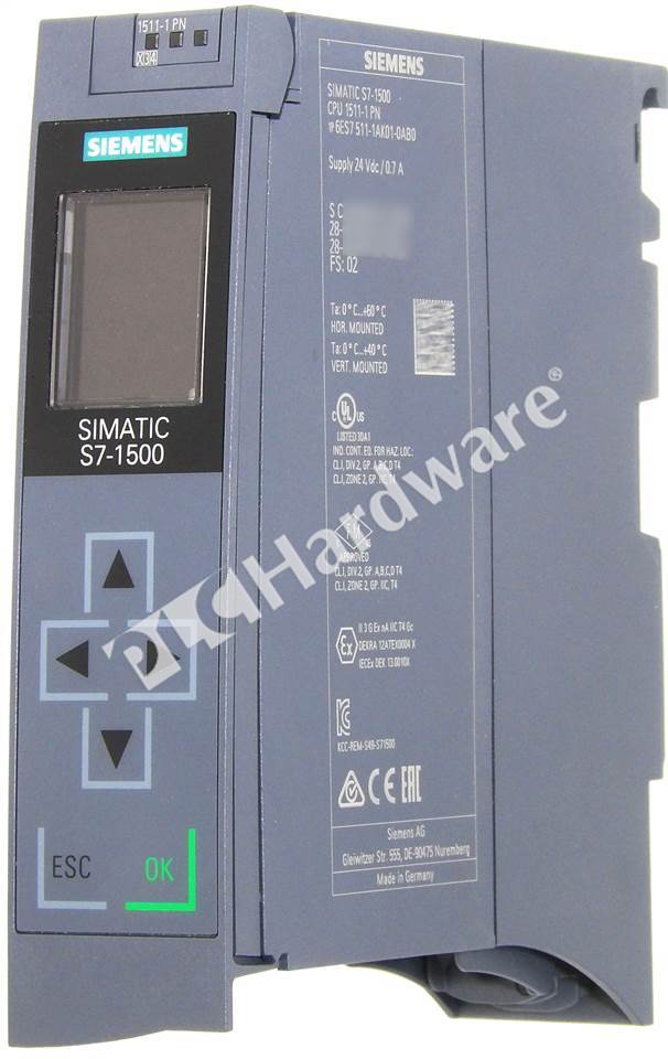 PLC Hardware: Siemens 6ES7511-1AK01-0AB0 SIMATIC S7-1500 CPU1511-1 PN