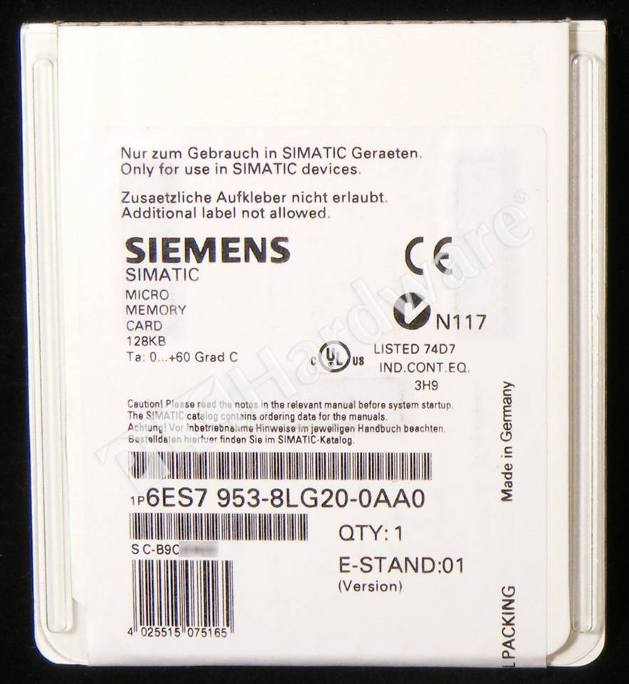 Карта памяти siemens 6es7953 8lg30 0aa0